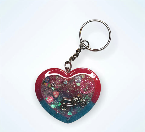 Heart Two-Tone Key chain Shaker (Dry)