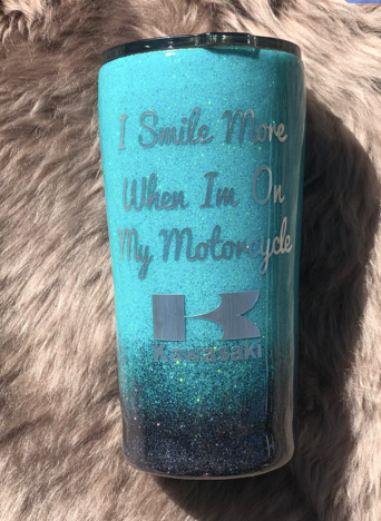 I smile more on my motorcycle Tumbler